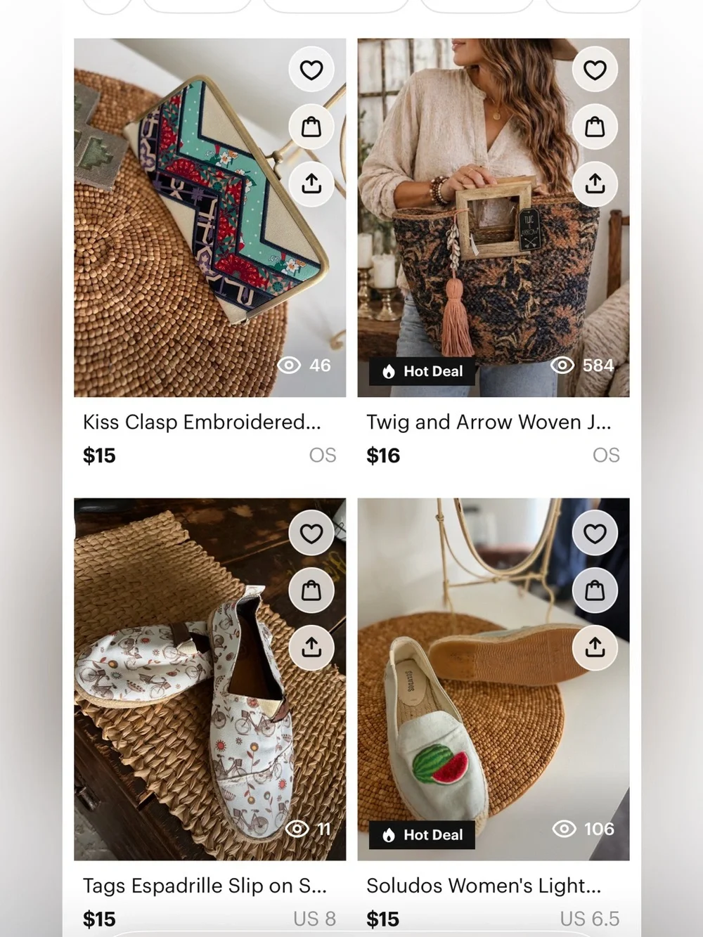 2 for $15 Coach, HOBO, Bostonian, Espadrille, Bags & Wallets